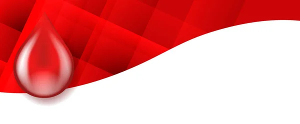 Banner met rood bloed icoon — Stockvector