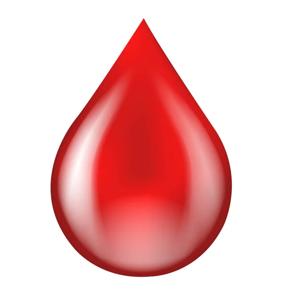 Ícone de gota de sangue vermelho isolado — Vetor de Stock