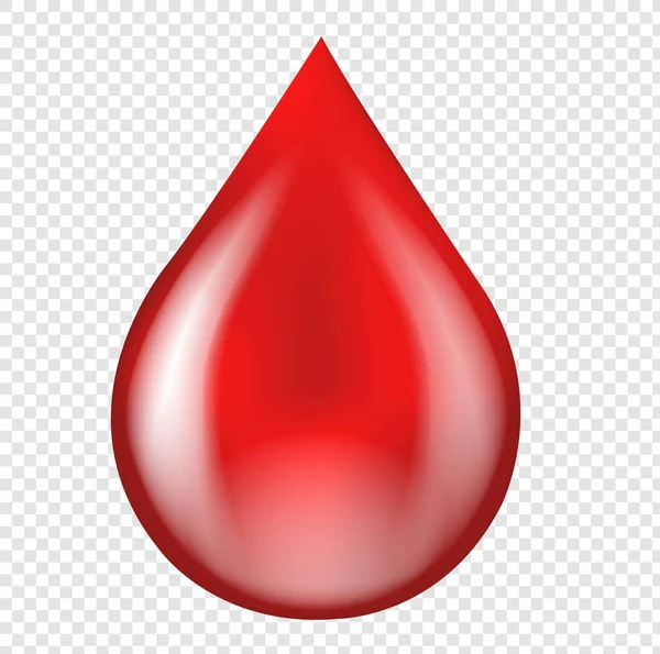 Red Blood Drop Icoon en geïsoleerde transparante achtergrond — Stockvector