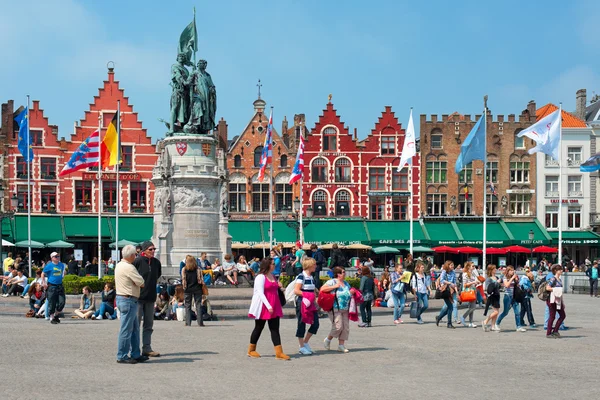 Рыночная площадь Брюгге — стоковое фото