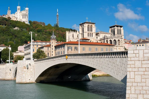 Lyon och saone-floden i sommar — Stockfoto