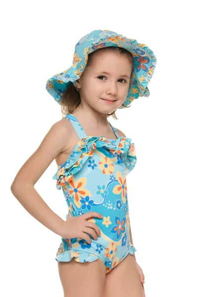 Little girl in a swimsuit — Stock Photo, Image