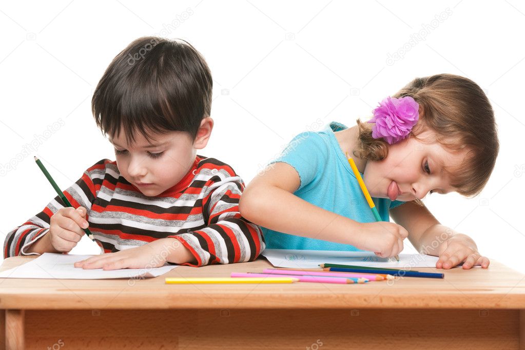 Children Write At The Desk Stock Photo C Sergiyn 21341375