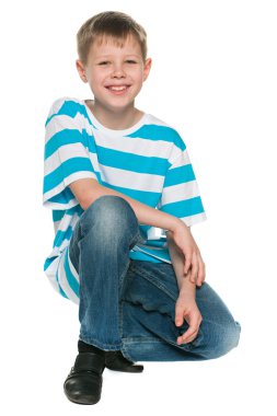 Portrait of a cheerful blond boy