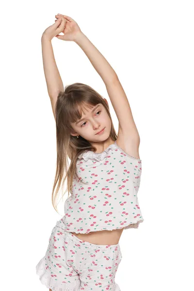 Young girl stretches himself — Stock Photo, Image