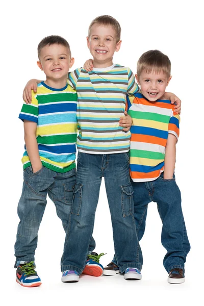 Drie mode jongetjes — Stockfoto