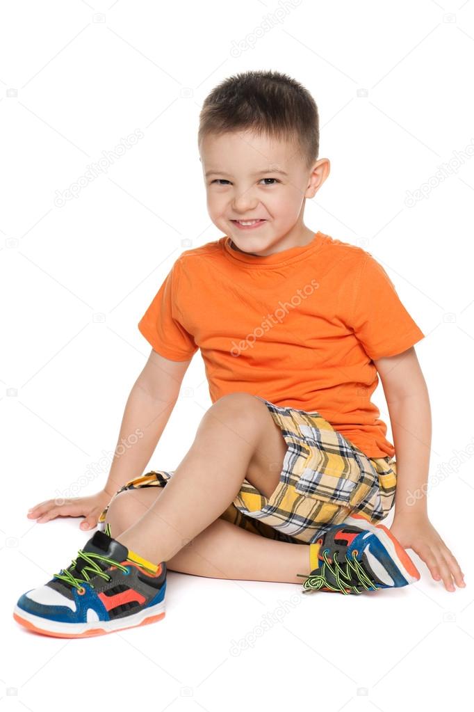 Cheerful preschool boy
