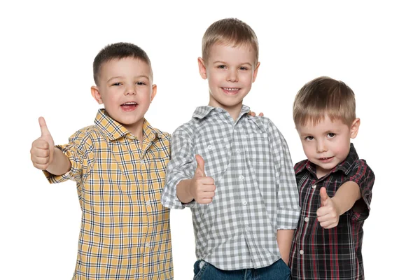 Trois garçons mignons joyeux — Photo