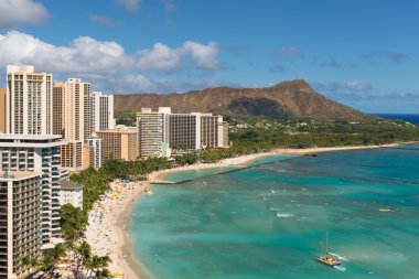 Yaz aylarında Waikiki beach