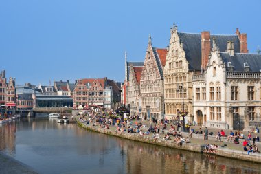 ghent, graslei yaz gün