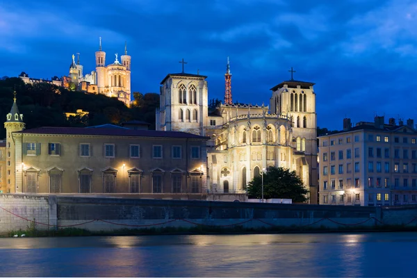 Lyon at night — Stock Photo, Image