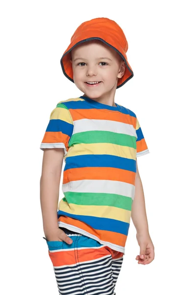 Wandelen fashion kleine jongen — Stockfoto