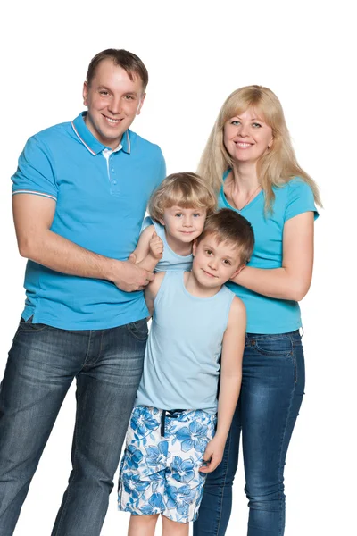 Familia juntos sobre el fondo blanco — Foto de Stock