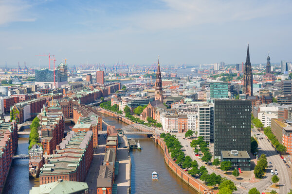 Hamburg und Hafen — Stockfoto