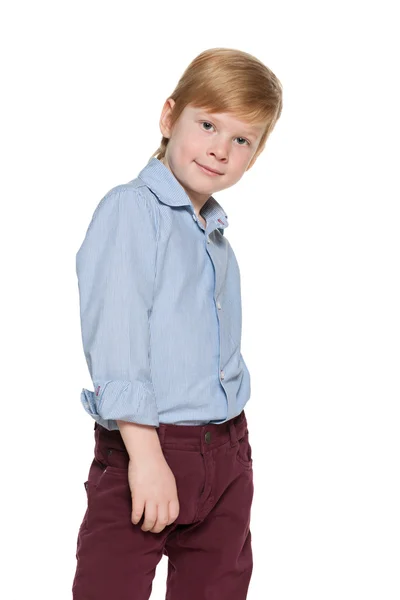 Portrait of a cute red-haired boy — Stock Photo, Image