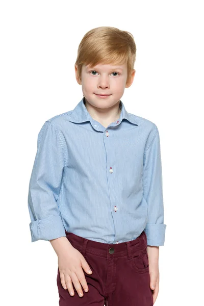 Divat vörös hajú fiú — Stock Fotó