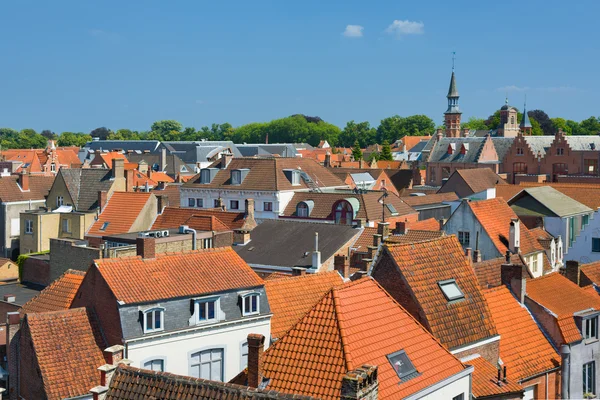 Střechy v Bruggách — Stock fotografie