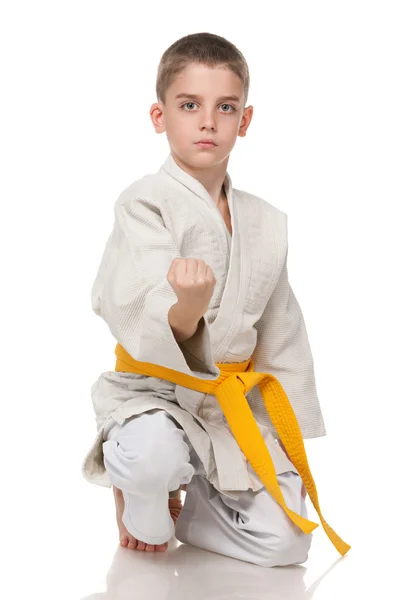 Confident young boy in kimono — Stock Photo, Image