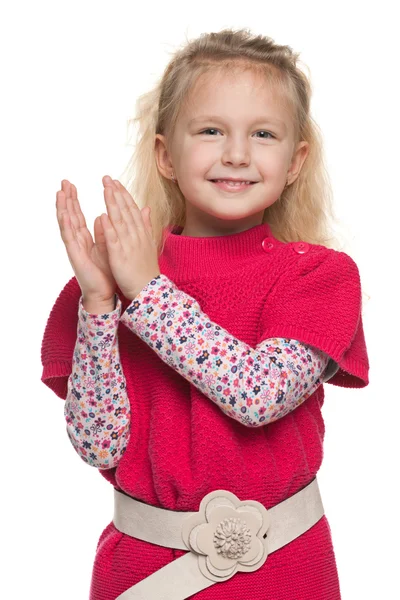 Little girl applauds — Stock Photo, Image