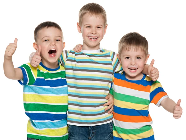 Drie vrolijke jongens — Stockfoto