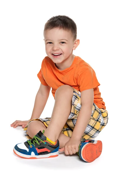 Laughing preschool boy — Stockfoto