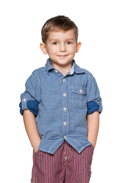 Милый маленький мальчик моды — стоковое фото