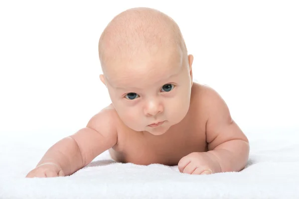 Niño en la toalla blanca — Foto de Stock