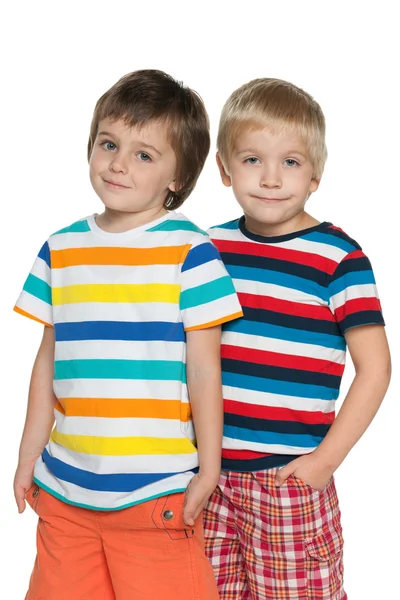 Två glada små pojkar — Stockfoto