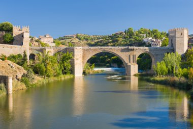 The Alcantara Bridge in Toledo clipart