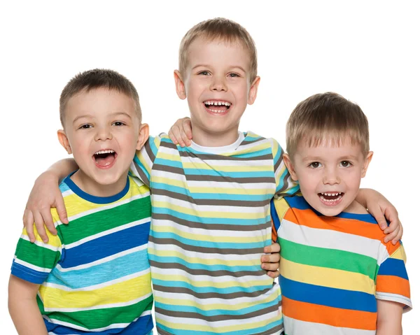 Três garotos rindo — Fotografia de Stock