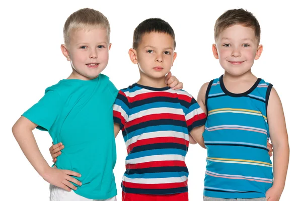 三个快乐的小男孩 — 图库照片