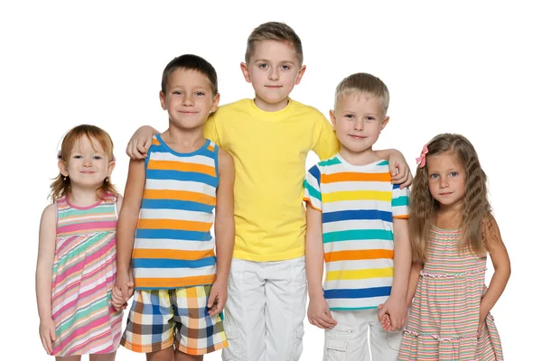 Retrato de cinco niños alegres — Foto de Stock