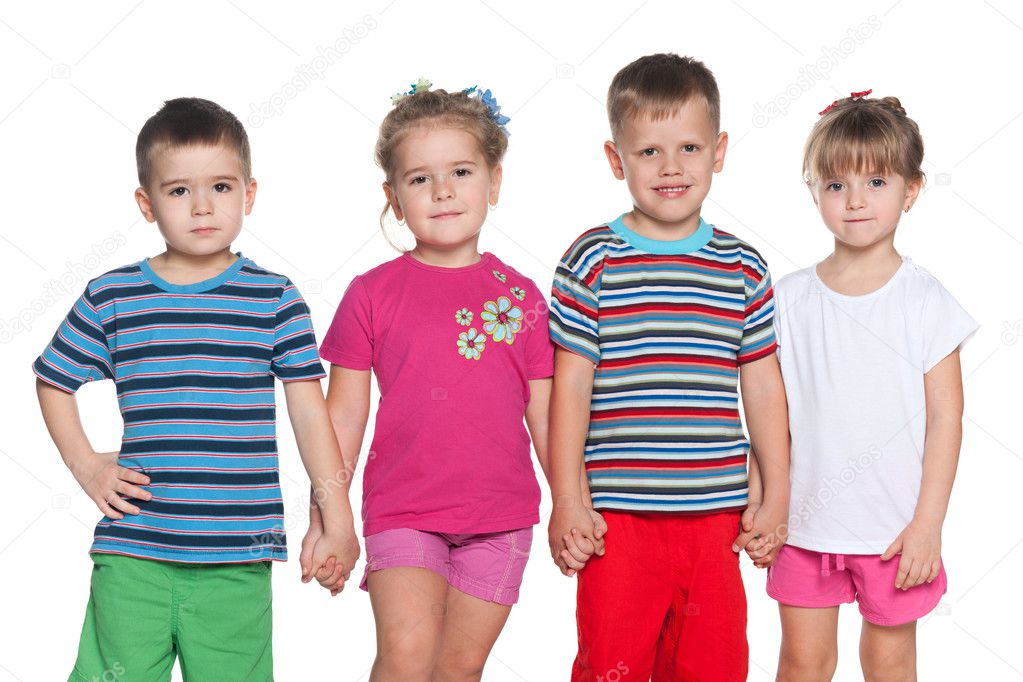 Four joyful children