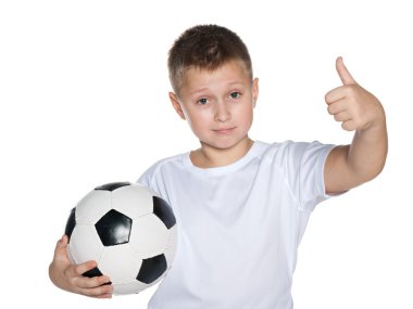 Futbol toplu genç çocuk.
