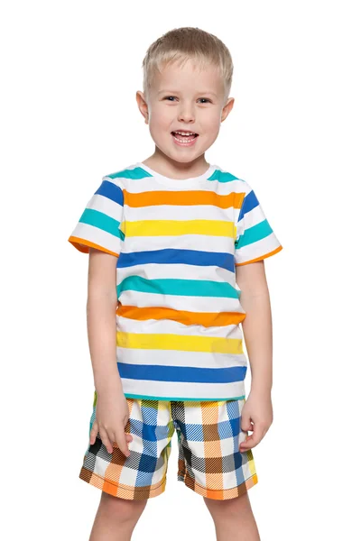 Laughing little blond boy — Stock Photo, Image