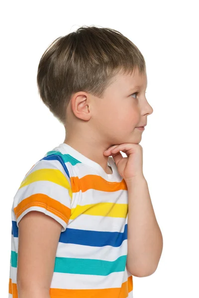 Little boy looks aside — Stock Photo, Image