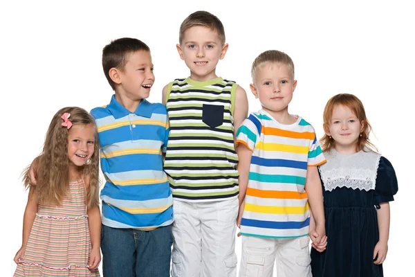 Grupo de cinco niños alegres —  Fotos de Stock