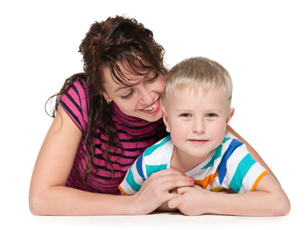 Mère souriante et son fils — Photo