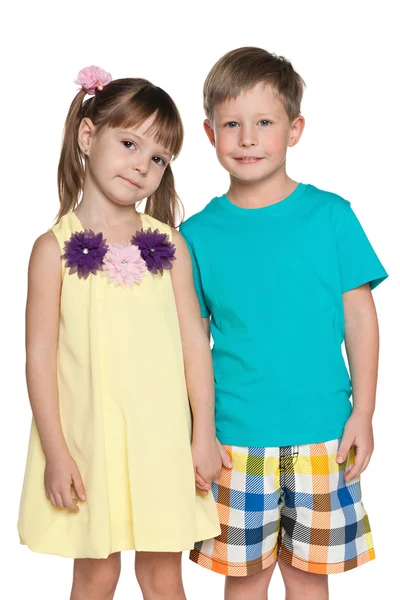 Twee mode kleine kinderen — Stockfoto