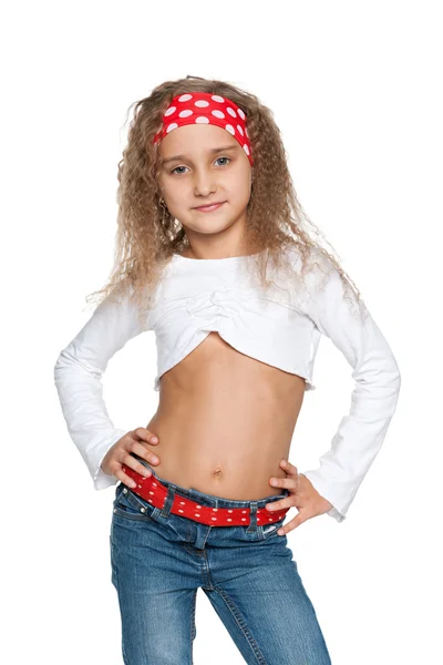 Confident fashion little girl — Stock Photo, Image