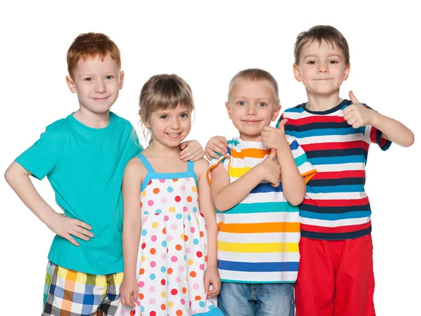 Négy divat vidám gyerekek — Stock Fotó