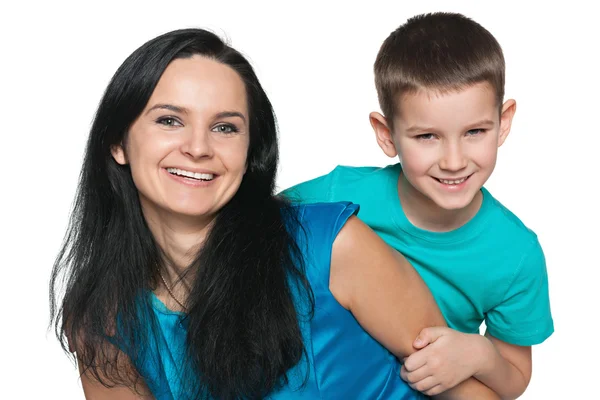 Happy little boy with his mother — Stock Photo, Image