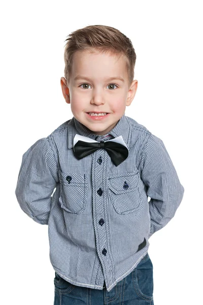 可爱与时尚的小男孩 — 图库照片