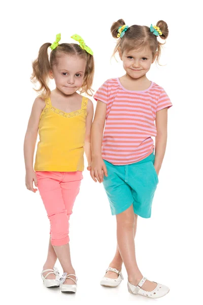 Two fashion little girls — Stock Photo, Image