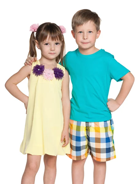 Two fashion little kids — Stock Photo, Image