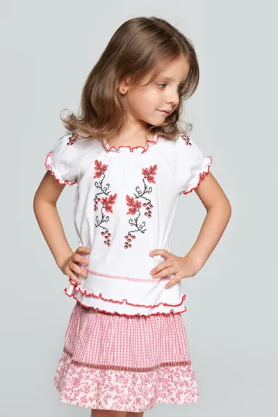 Portrait of a little Ukrainian girl — Stock Photo, Image