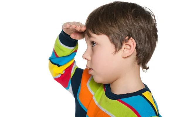 Young boy looks aside — Stock Photo, Image