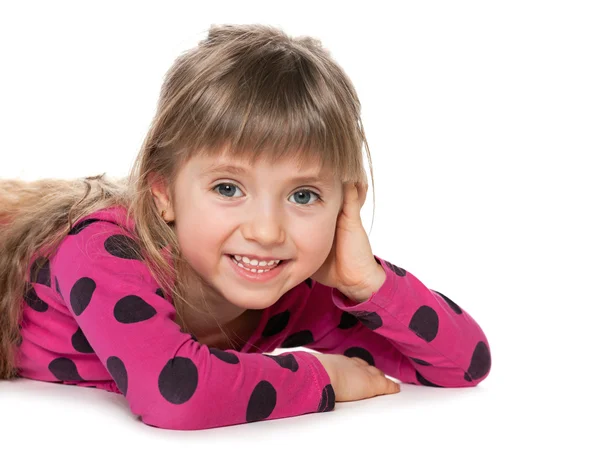 Glad liten tjej föreställer — Stockfoto