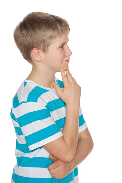 Retrato de perfil de un niño preadolescente — Foto de Stock