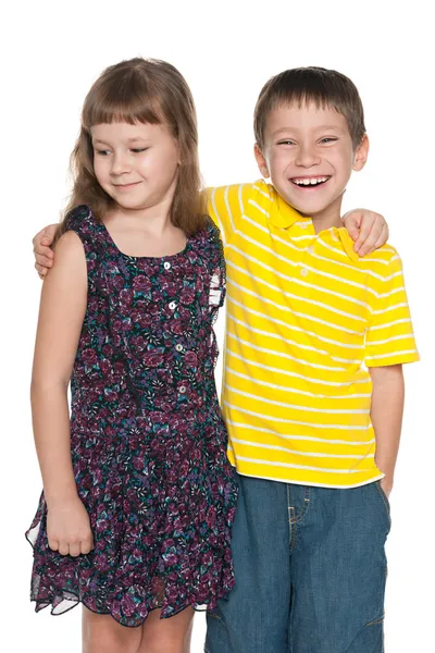 Two happy little kids — Stock Photo, Image